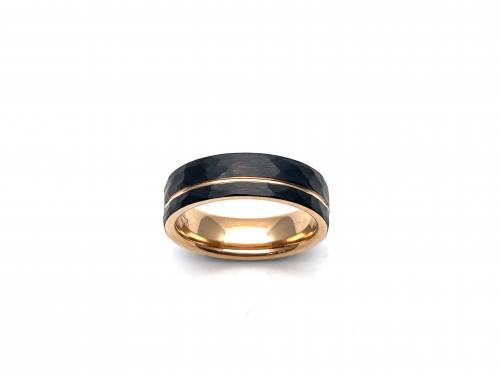 Tungsten Carbide Ring Rose & Black IP Plating 7mm