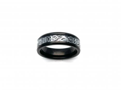 Tungsten Carbide Celtic Ring Black IP Plating 6mm