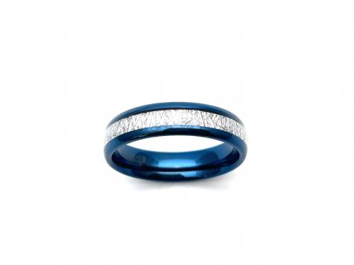 Tungsten Carbide Ring Blue IP Plating 6mm
