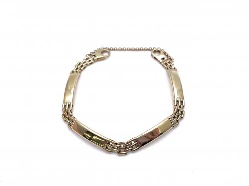 9ct Yellow Gold Bar Bracelet 7 1/2 inch