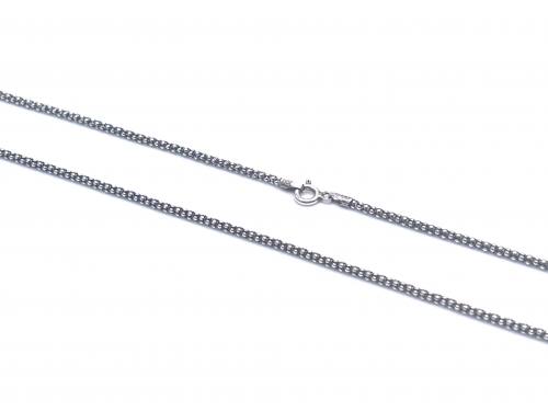 Silver Oxidised Rounded Textured Chain 22 Inch