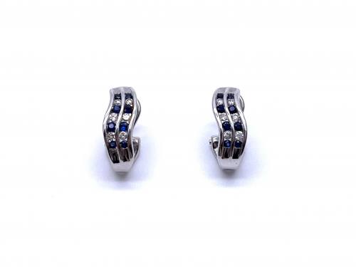14ct Sapphire & Diamond Huggie Earrings