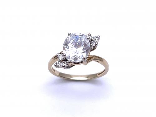 14ct Yellow Gold CZ Solitaire Ring