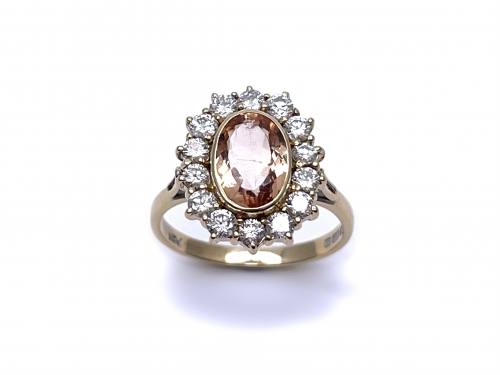 18ct Imperial Topaz & Diamond Ring