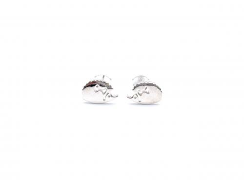 Silver Hedgehog Stud Earrings