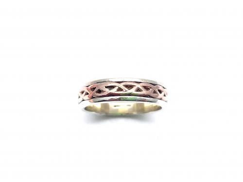9ct 2 Colour Celtic Wedding Ring