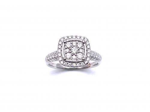 Platinum Diamond Cluster Ring 0.70ct