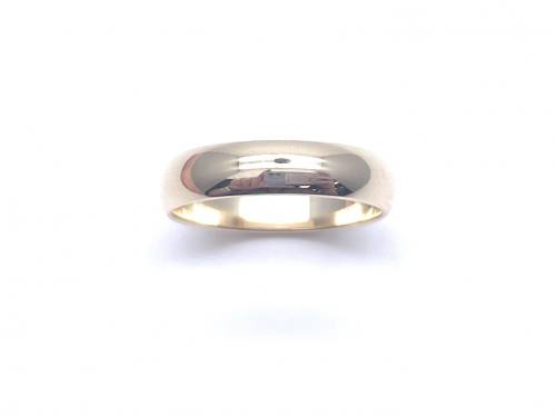 9ct Yellow Gold D Shape Wedding Ring 5mm