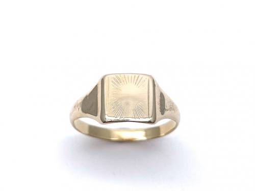 9ct Yellow Gold Patterned Signet Ring