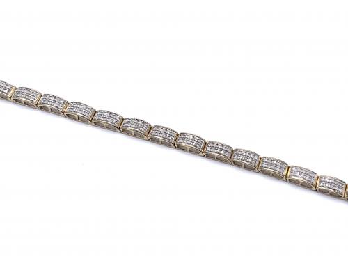 9ct Yellow Gold Diamond Pave Bracelet