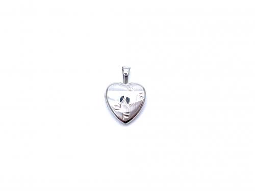 Silver Patterned Heart Locket