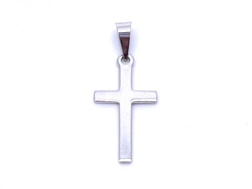 9ct White Gold Solid Cross Pendant