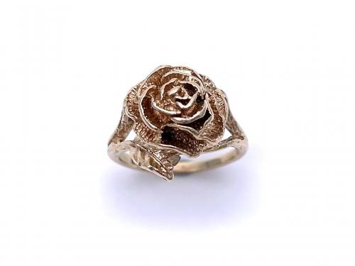 9ct Yellow Gold Rose Flower Ring