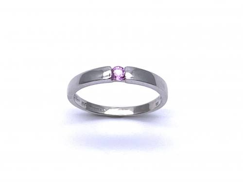 9ct White Gold Sapphire Solitaire Ring