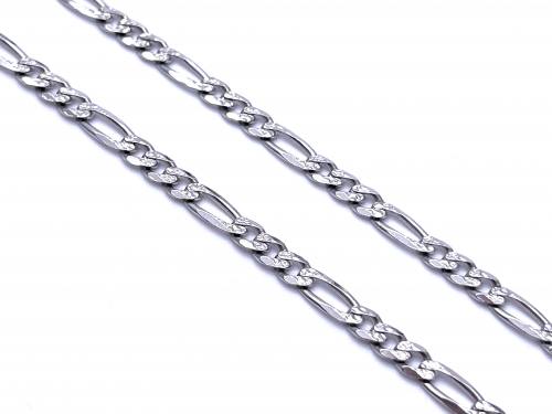 9ct White Gold Figaro Chain 16 inch