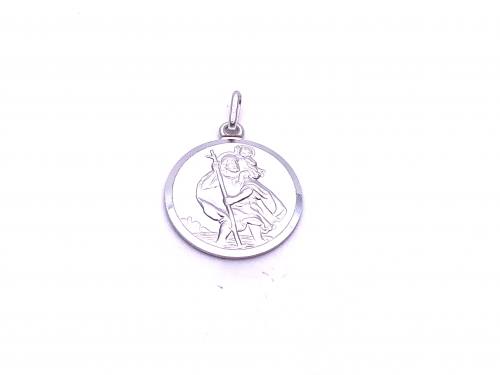 Silver Round St Christopher Pendant