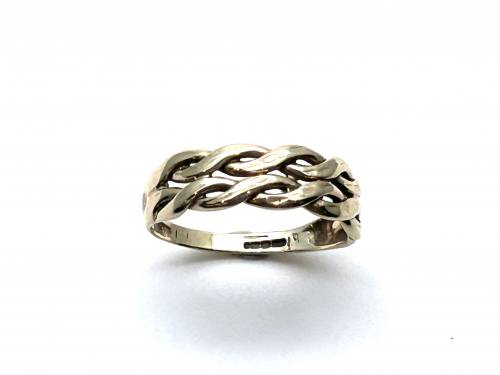 9ct Yellow Gold Plaited Band Ring