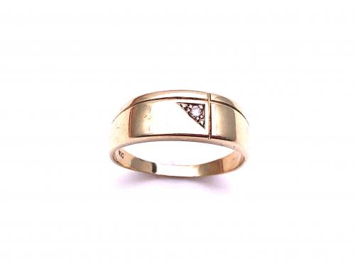 9ct Yellow Gold Diamond Signet Ring