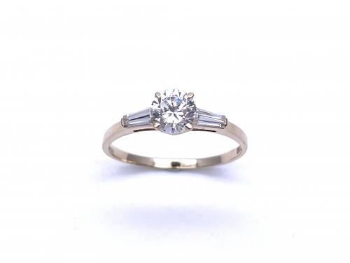 14ct Yellow Gold CZ Solitaire Ring