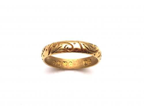 22ct Patterned Wedding Ring London 1916