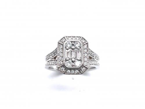 Platinum Diamond Cluster Ring