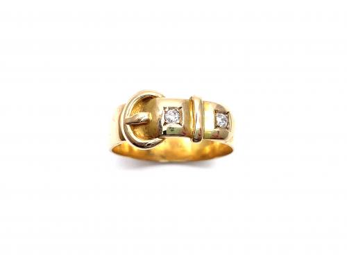 18ct Yellow Gold Diamond Buckle Ring