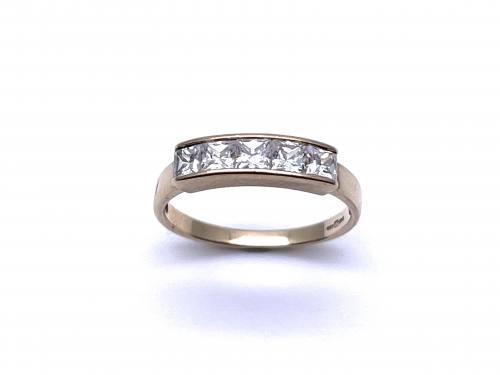 9ct Yellow Gold CZ 5 Stone Ring