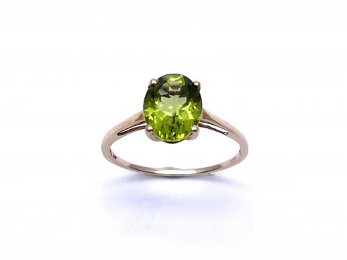 9ct Yellow Gold Peridot Solitaire Ring
