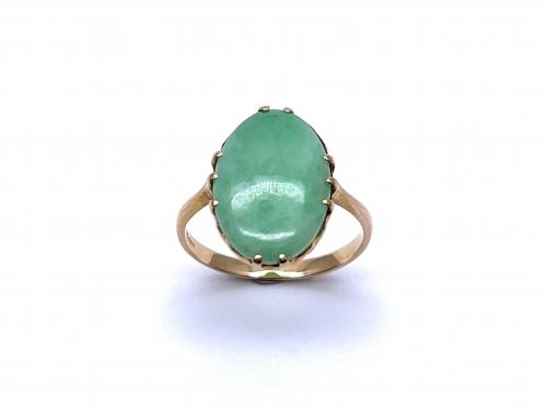 18ct Yellow Gold Jade Solitaire Ring