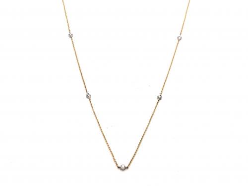 9ct Yellow Gold 'By The Yard' Diamond Necklet