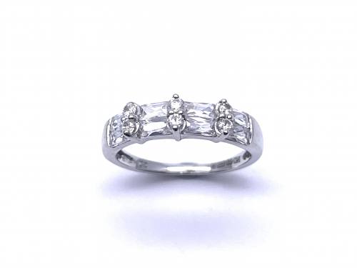 9ct White Gold Double Row Eternity Ring