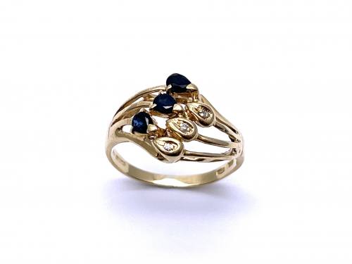 18ct Sapphire & Diamond 6 Stone Ring
