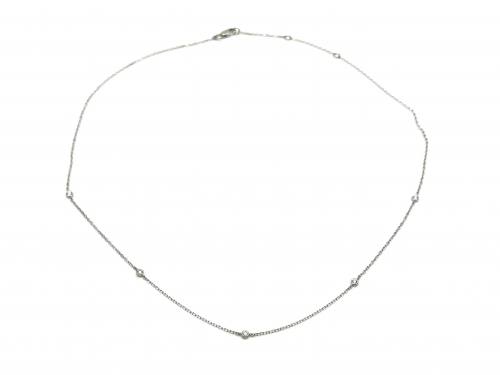 Platinum Diamond Necklet 0.16ct