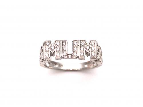 Silver CZ Mum Ring