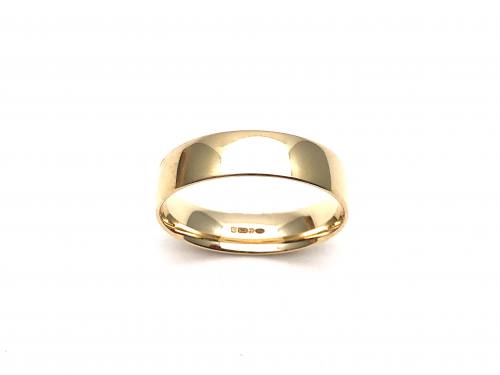 9ct Yellow Gold Slight Court Wedding Ring 6mm