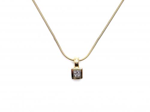 18ct Yellow Gold Diamond Pendant Chain