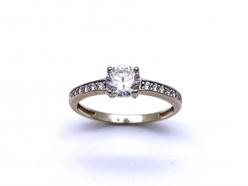 9ct Yellow Gold CZ Solitaire Ring