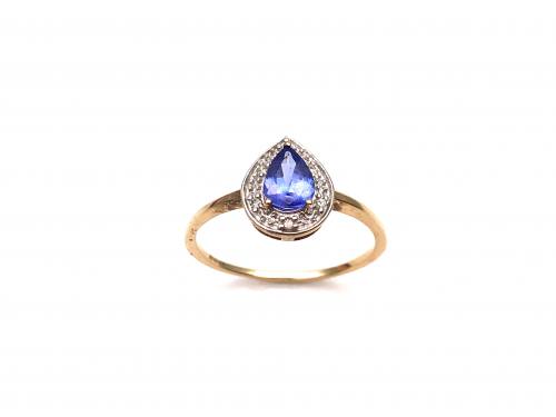 9ct Tanzanite & Diamond Cluster Ring