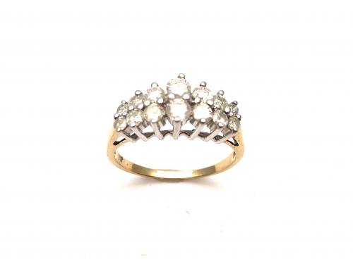 9ct Diamond Double Row Ring