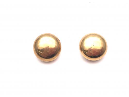 9ct Yellow Gold Button Stud Earrings