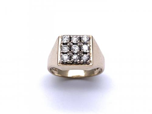 9ct Yellow Gold CZ Cluster Ring