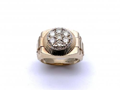 9ct Yellow Gold Diamond Cluster Ring