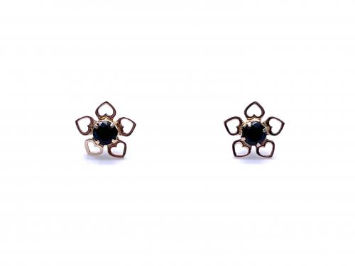 9ct Yellow Gold Sapphire Solitaire Stud Earrings