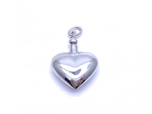 Silver Heart Ashes Locket 32X20mm