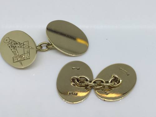 9ct Yellow Gold Masonic Cufflinks