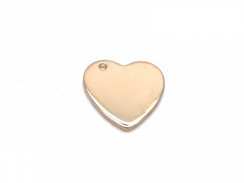 9ct Yellow Gold Plain Heart Shaped Disc Pendant