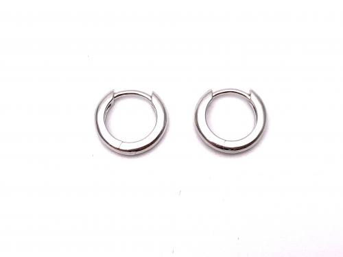 Silver Hinged Hoop Earrings 12mm