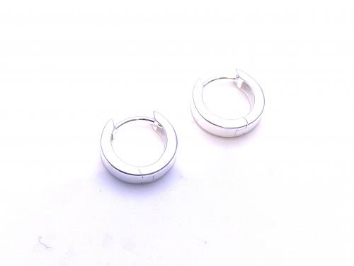 Silver Plain Huggy Hoop Earrings