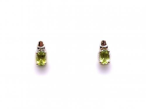 9ct Peridot Solitaire Stud Earrings