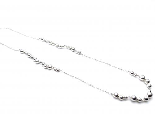 Silver Polished Rain Droplet Necklet 27 inches